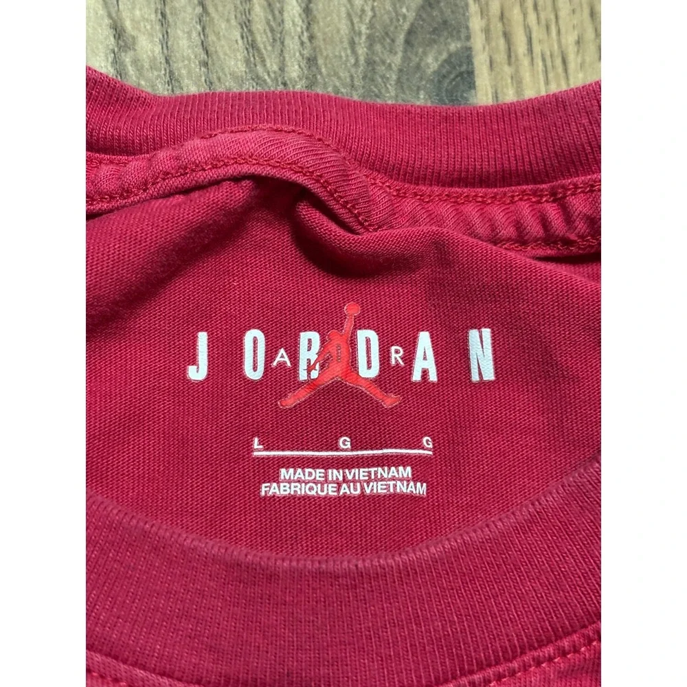 Jordan Shirt Men Size Large Red Jumpman Graphic Short Sleeve Cotton